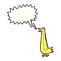 funny cartoon bird with speech bubble N130
