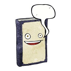 cartoon book with speech bubble N3