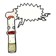 cartoon cigarette with speech bubble N16