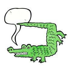 cartoon crocodile with speech bubble N38