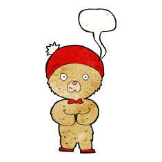 cartoon teddy bear with speech bubble N127