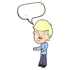cartoon shocked man with speech bubble N113