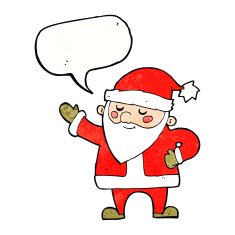 cartoon santa claus with speech bubble N206