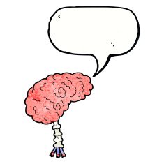cartoon brain with speech bubble N3