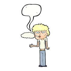 cartoon smoker with speech bubble N11
