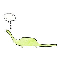 cartoon dinosaur with speech bubble N41