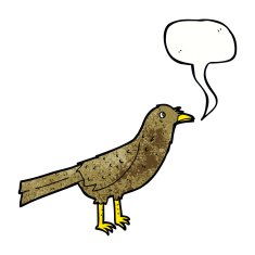 cartoon bird with speech bubble N287