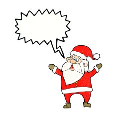 cartoon santa claus with speech bubble N207