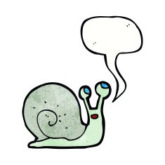 cartoon snail with speech bubble N38