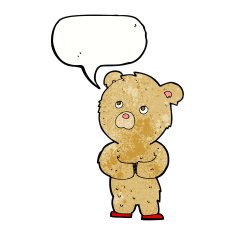 cartoon teddy bear with speech bubble N139