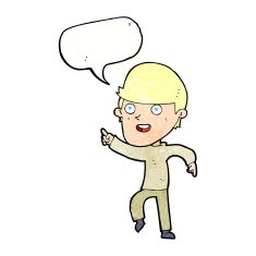 cartoon happy man with speech bubble N470