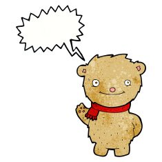 cartoon teddy bear with speech bubble N141