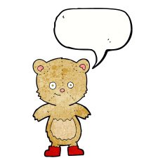 cartoon cute teddy bear with speech bubble N52