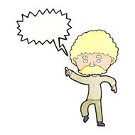 cartoon seventies style man disco dancing with speech bubble N11