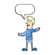 cartoon surprised man with speech bubble N144