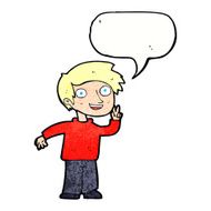 cartoon boy posing for photo with speech bubble N10