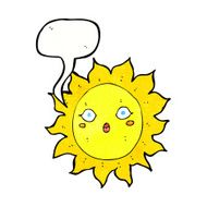 cartoon sun with speech bubble N19
