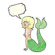 cartoon mermaid with speech bubble N69