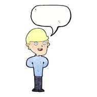 cartoon happy man with speech bubble N473