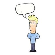 cartoon bored man with speech bubble N43
