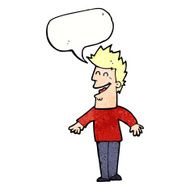 cartoon happy man with speech bubble N474