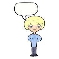cartoon happy man with speech bubble N475