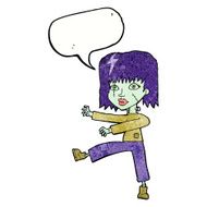 cartoon zombie girl with speech bubble N17