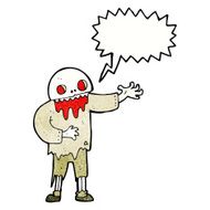 cartoon spooky zombie with speech bubble N11