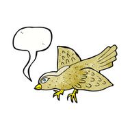 cartoon bird with speech bubble N289