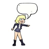 cartoon woman pointing with speech bubble N224
