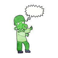 cartoon monster man with speech bubble N11