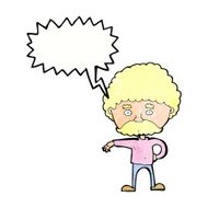 cartoon man with mustache making camp gesture speech bubble N11