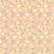 delicate little flowers petals and leaves seamless pattern