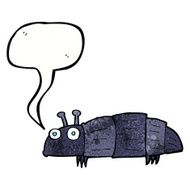 cartoon bug with speech bubble N37