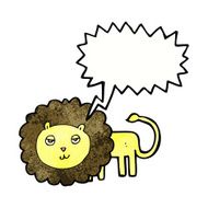 cartoon lion with speech bubble N19
