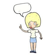 cartoon woman with idea speech bubble N265