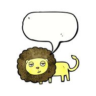 cartoon lion with speech bubble N20