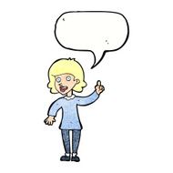 cartoon woman with idea speech bubble N266