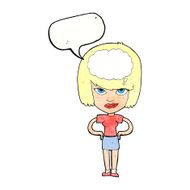 cartoon woman thinking with speech bubble N40