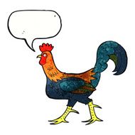 cartoon cockerel with speech bubble N31