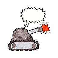 cartoon tank with speech bubble N3