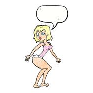 cartoon woman in lingerie with speech bubble N53