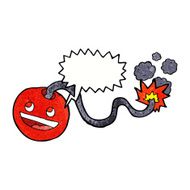 cartoon burning bomb with speech bubble N5