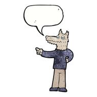 cartoon pointing wolf man with speech bubble N7