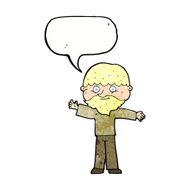 cartoon happy man with beard speech bubble N41