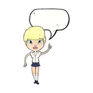 cartoon woman with idea speech bubble N267