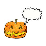cartoon pumpkin with speech bubble N20