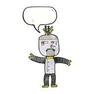 cartoon robot with speech bubble N202