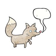cartoon wolf cub with speech bubble N14
