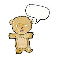 cartoon shocked teddy bear with speech bubble N3